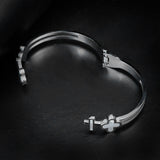 Silver Clover Bangle
