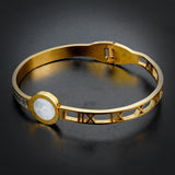 Golden Roman Numeral Bangle