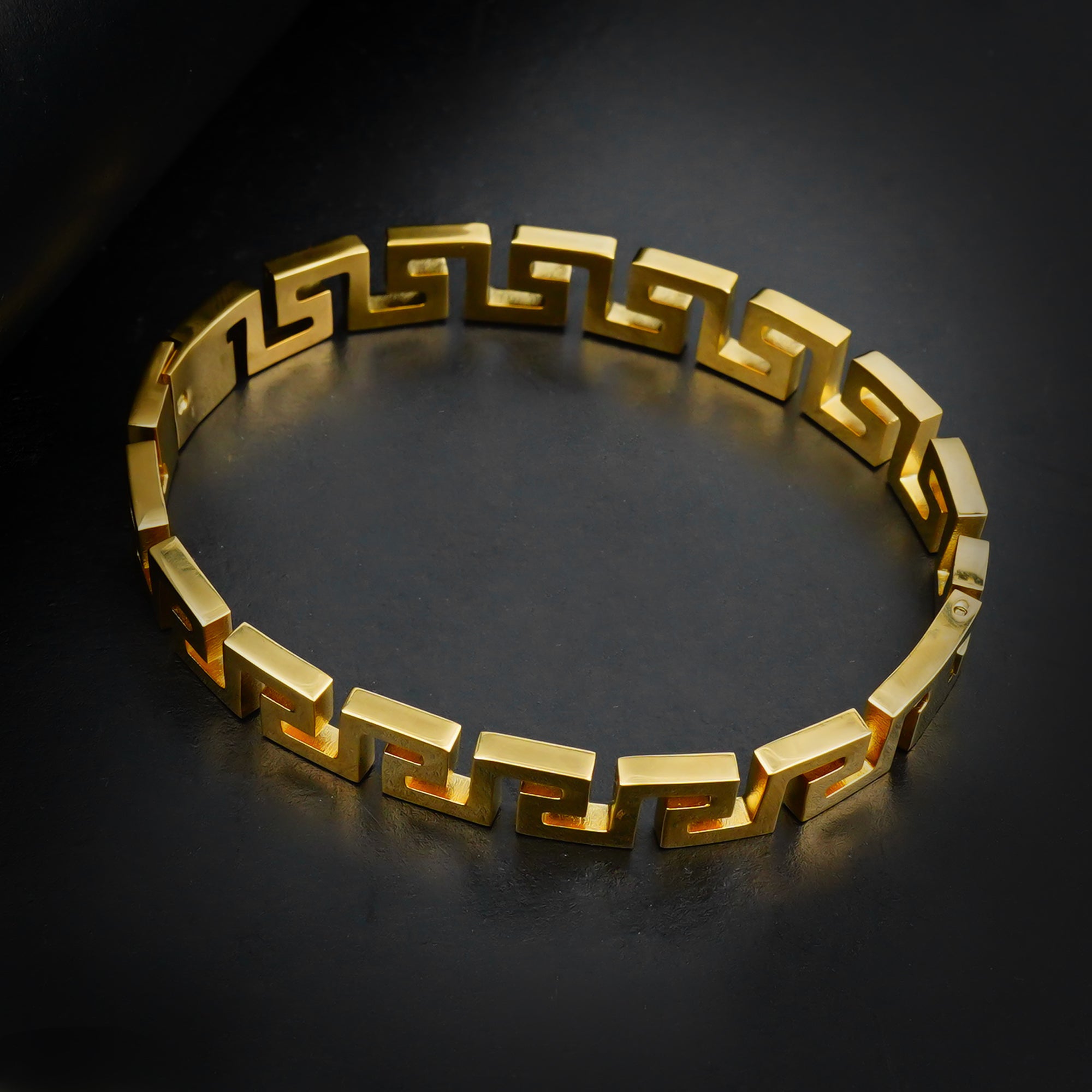 Golden Greek Key Bangle